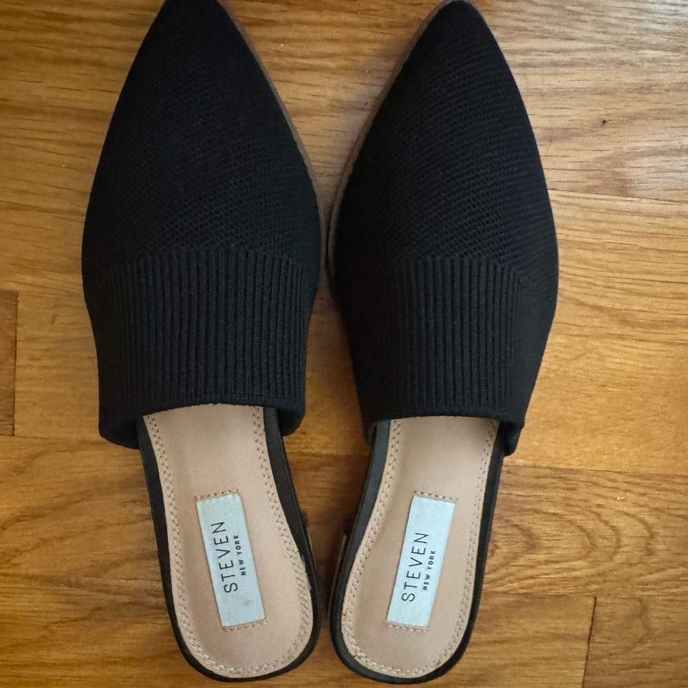 Steven New York  Black Pointed-Toe Mules - Picture 4 of 5